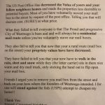Letter claims mailboxes on street reduces property values